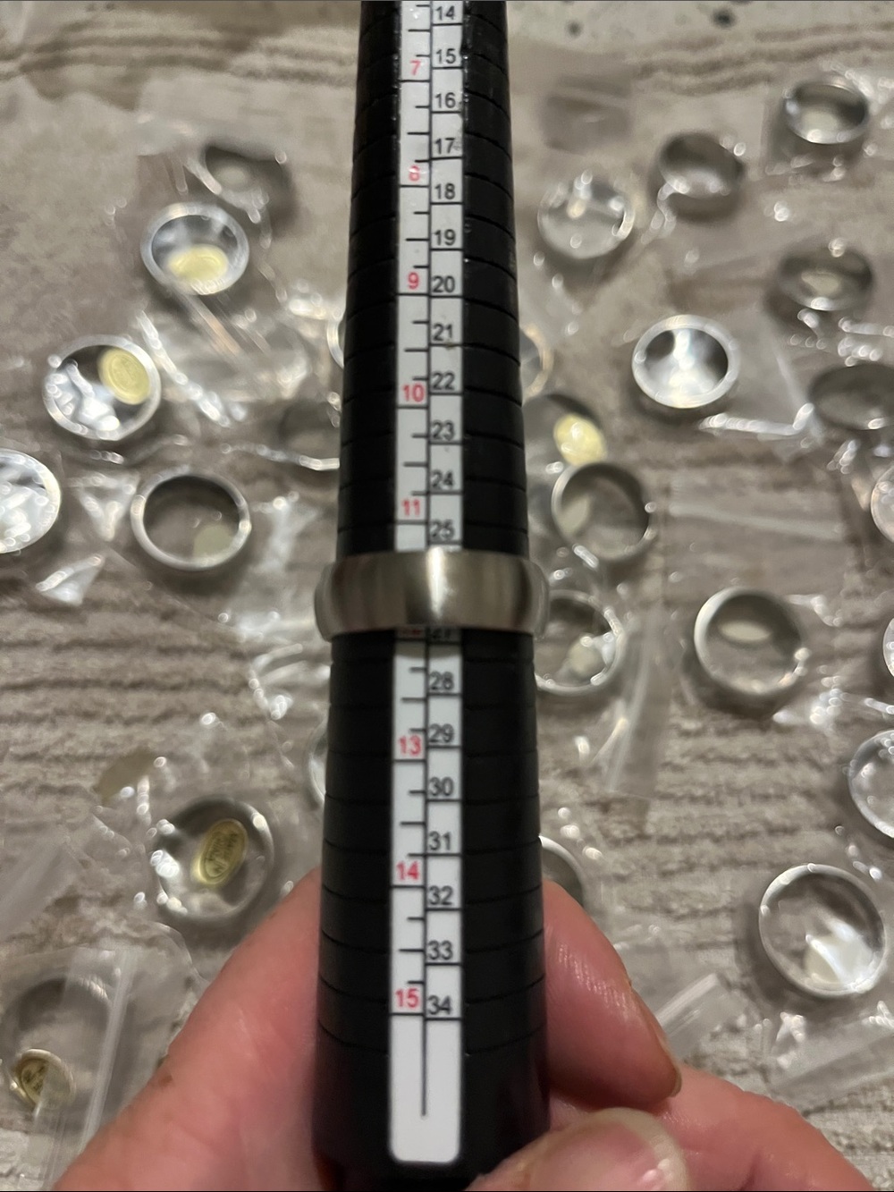 Silver Stainless Steel Ring - Classic Band Size 12